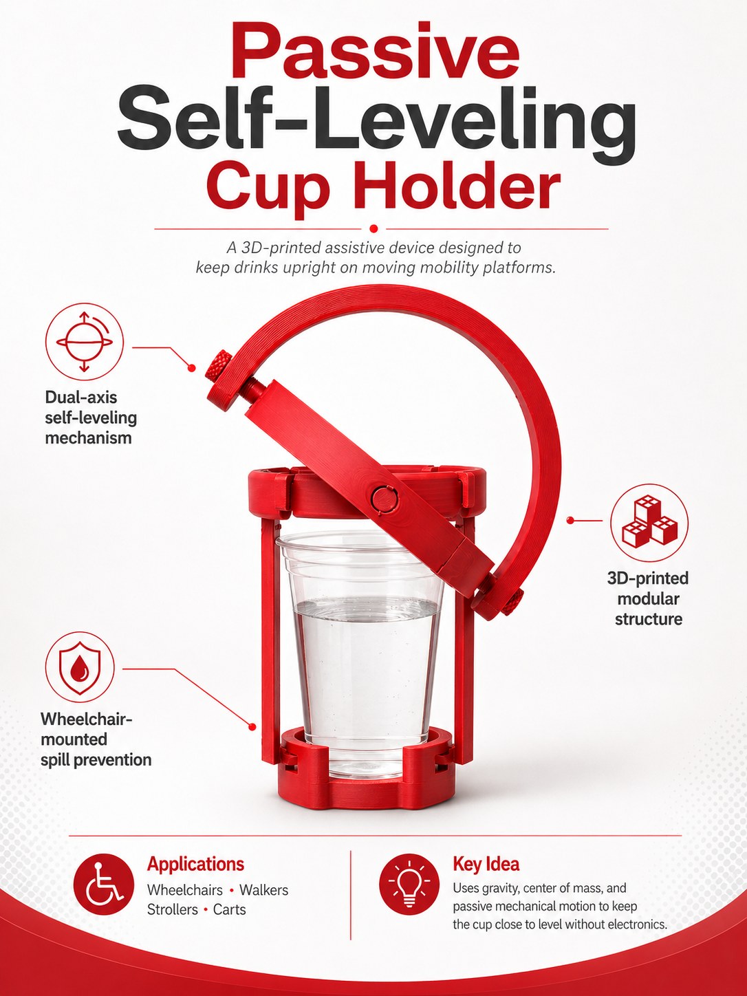Passive Self-Leveling Cup Holder